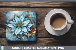 GorgeousSteampunk Christmas Square Coaster design.