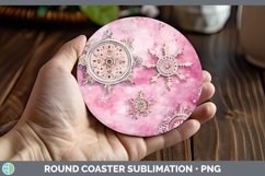 GorgeousSteampunk Christmas Round Coaster design.