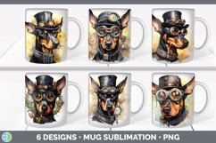 Bundle of six Watercolor Doberman Pinschers Mug Wrap designs.