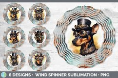 Bundle of six Watercolor Doberman Pinschers Wind Spinner designs.