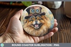 GorgeousSteampunk Dog Round Coaster design.