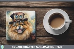 GorgeousSteampunk Dog Square Coaster design.