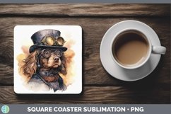 GorgeousSteampunk Dog Square Coaster design.