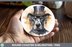GorgeousSteampunk Dog Round Coaster design.