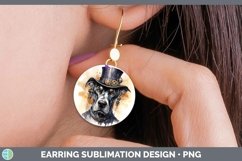 GorgeousSteampunk Dog Round Earrings design.