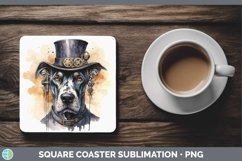 GorgeousSteampunk Dog Square Coaster design.
