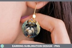 GorgeousSteampunk Dog Round Earrings design.