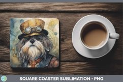GorgeousSteampunk Dog Square Coaster design.