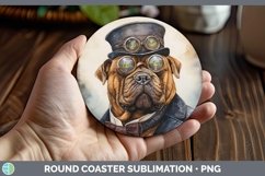 GorgeousSteampunk Dog Round Coaster design.
