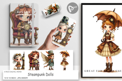 Digital Paper Steampunk Dolls Product Image 1