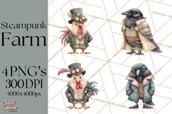 Steampunk Farm Animal Clipart PNG Product Image 1