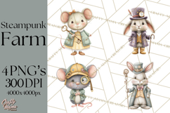 Steampunk Farm Animal Clipart PNG Product Image 1