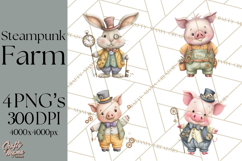 Steampunk Farm Animal Clipart PNG Product Image 1