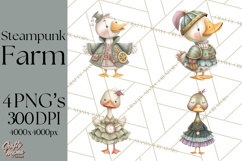 Steampunk Farm Animal Clipart PNG Product Image 1