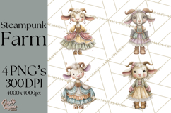Steampunk Farm Animal Clipart PNG Product Image 1