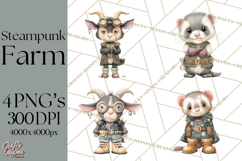 Steampunk Farm Animal Clipart PNG Product Image 1