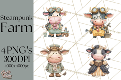 Steampunk Farm Animal Clipart PNG Product Image 1