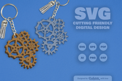 Steampunk Gear Keychain SVG Product Image 1