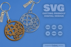 Steampunk Gear Keychain SVG Product Image 1