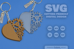 Steampunk Gear Keychain SVG Product Image 1