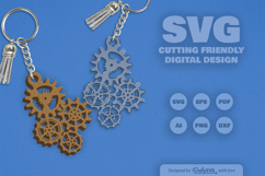 Steampunk Gear Keychain SVG Product Image 2