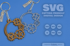 Steampunk Gear Keychain SVG Product Image 2