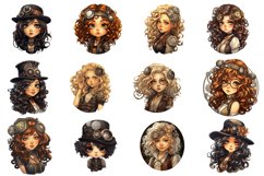 Steampunk Girls, Vintage Clipart Product Image 2