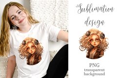 Steampunk Girls Sublimation Design, Vintage Girl PNG Product Image 1