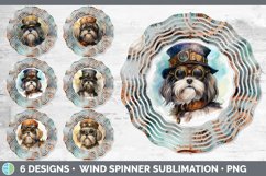 Bundle of six Watercolor Lhasa Apsos Wind Spinner designs.