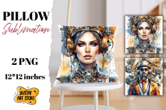 Steampunk pillow sublimation. Product Image 1