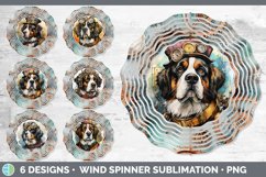 Bundle of six Watercolor Saint Bernards Wind Spinner designs.