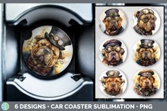 Bundle of six Watercolor Shar Peis Car Coaster designs.