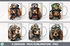 Bundle of six Watercolor Spaniels Mug Wrap designs.