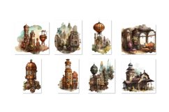 clipart,  bundle,  watercolor,  clip art bundle,  vintage,  scrapbooking,  steampunk,  town,  decorative,  cluster,