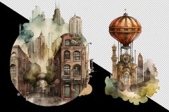 clipart,  bundle,  watercolor,  clip art bundle,  vintage,  scrapbooking,  steampunk,  town,  decorative,  cluster,