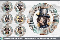 Bundle of six Watercolor Weimaraner Wind Spinner designs.