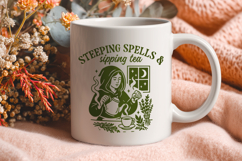 Steeping Spells and Sipping Tea SVG | Green Witch Tea PNG Product Image 3
