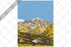 Stelvio National Park with Monte Cevedale WPA Art Deco EPS Product Image 1
