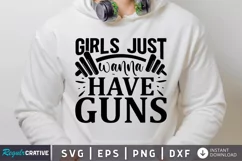 Girls just wanna have guns SVG, Workout SVG Design Product Image 1