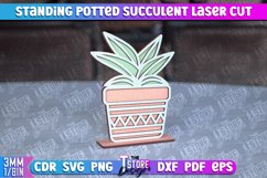 Standing Potted Succulent | Decorative Succulent | Laser Cut Product Image 1