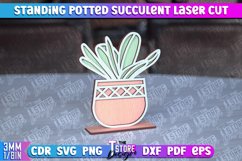 Standing Potted Succulent | Decorative Succulent | Laser Cut Product Image 1