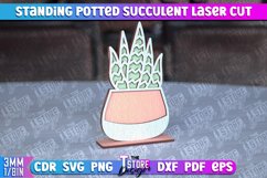 Standing Potted Succulent | Decorative Succulent | Laser Cut Product Image 1