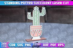 Standing Potted Succulent | Decorative Succulent | Laser Cut Product Image 1