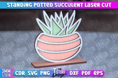 Standing Potted Succulent | Decorative Succulent | Laser Cut Product Image 1