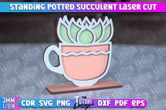 Standing Potted Succulent | Decorative Succulent | Laser Cut Product Image 1