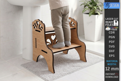 Kids Wooden Step Stool Laser Cut | Kids Laser | Pattern SVG Product Image 1