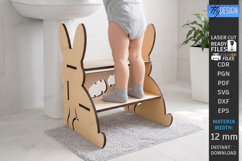 Kids Wooden Step Stool Laser Cut | Kids Laser | Bunny SVG Product Image 1