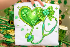 St Patricks Day Stethoscope Nurse PNG, Lucky Nurse PNG Product Image 2