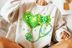 St Patricks Day Stethoscope Nurse PNG, Lucky Nurse PNG Product Image 5