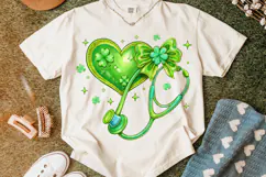 St Patricks Day Stethoscope Nurse PNG, Lucky Nurse PNG Product Image 6